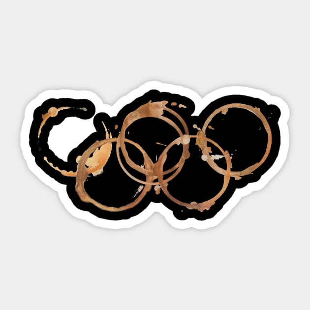 Coffee Drinking Olympic Gold Medalist Perfect Gift for Coffee Lovers and Caffeine Aficionados Sticker by nathalieaynie